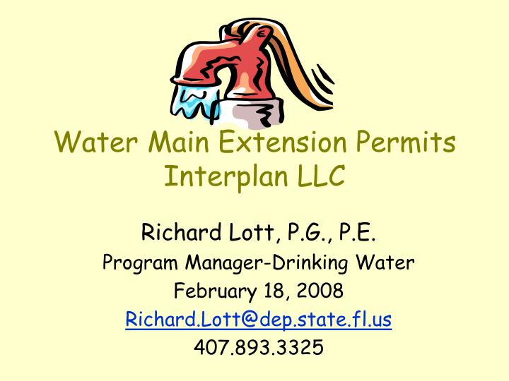 water main extension permits interplan llc