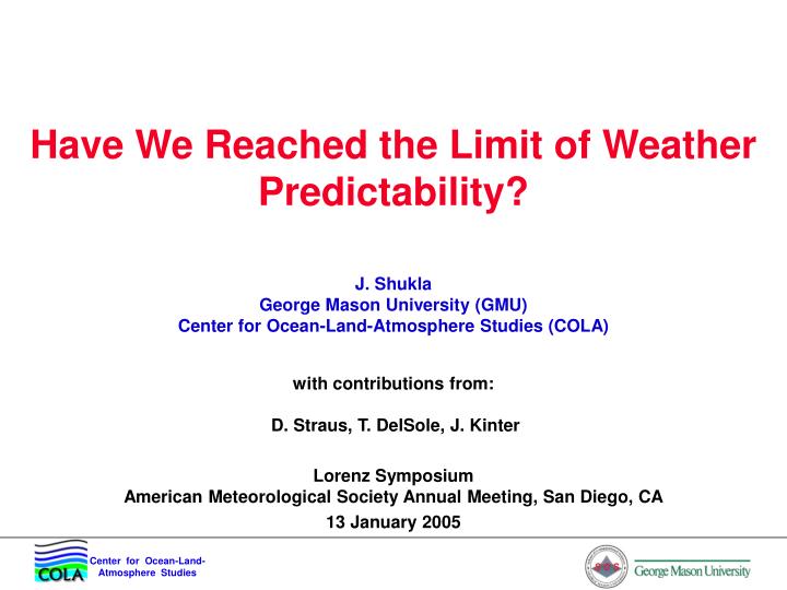 have we reached the limit of weather predictability