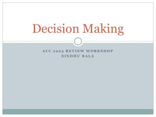 Decision Making