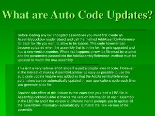 What are Auto Code Updates?