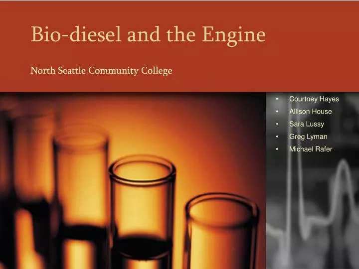 bio diesel and the engine