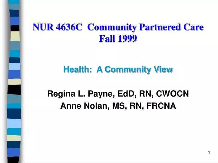 nur 4636c community partnered care fall 1999