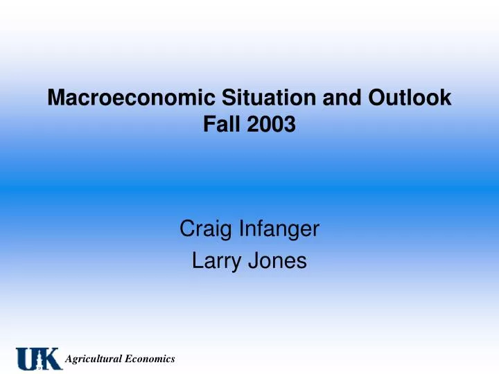 macroeconomic situation and outlook fall 2003