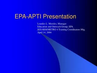 EPA-APTI Presentation