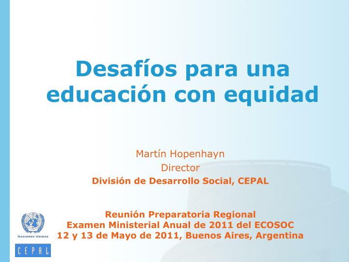 desaf os para una educaci n con equidad