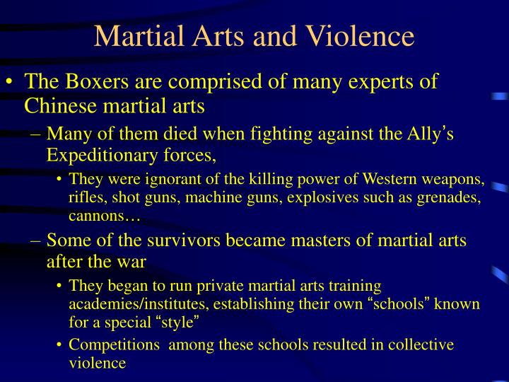 martial arts and violence