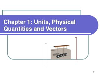 Chapter 1: Units, Physical Quantities and Vectors