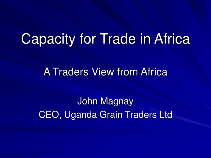 capacity for trade in africa