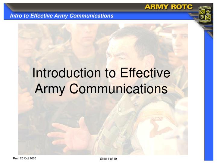 introduction to effective army communications