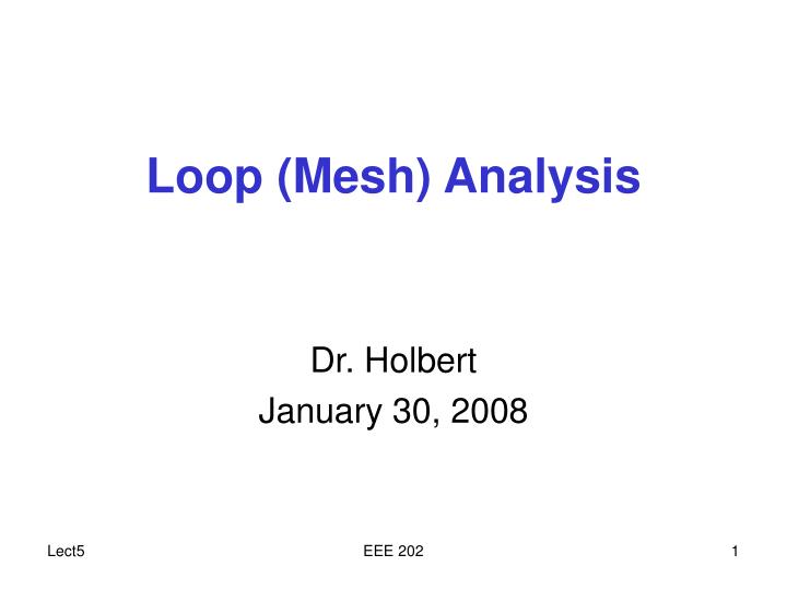 loop mesh analysis