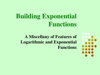 Building Exponential Functions