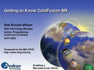 Getting to Know ColdFusion MX