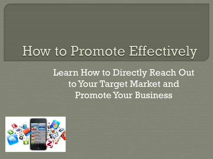how to promote effectively