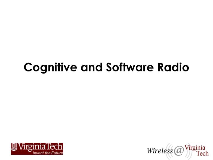 cognitive and software radio