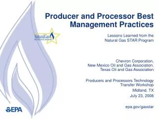 Producer and Processor Best Management Practices