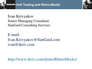 Unit Testing and Rhino.Mocks