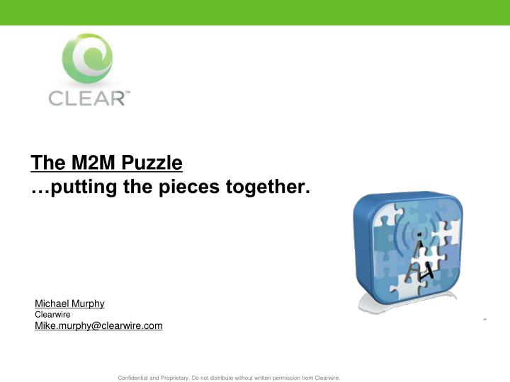 the m2m puzzle putting the pieces together
