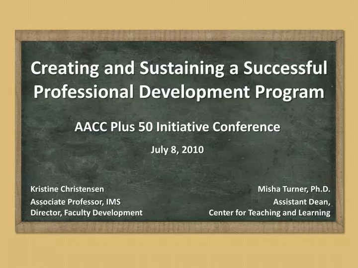creating and sustaining a successful professional development program