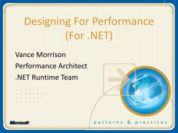 designing for performance for net