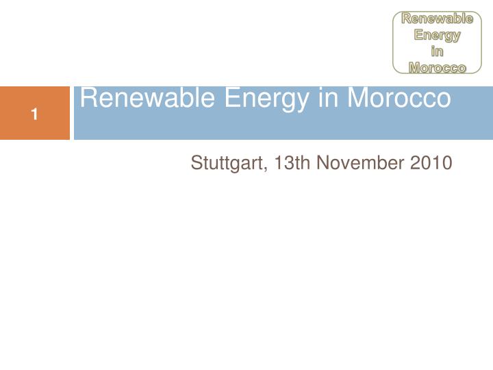 renewable energy in morocco