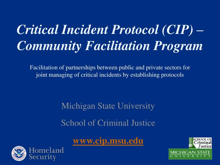 michigan state university school of criminal justice www cip msu edu