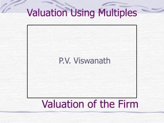 Valuation Using Multiples