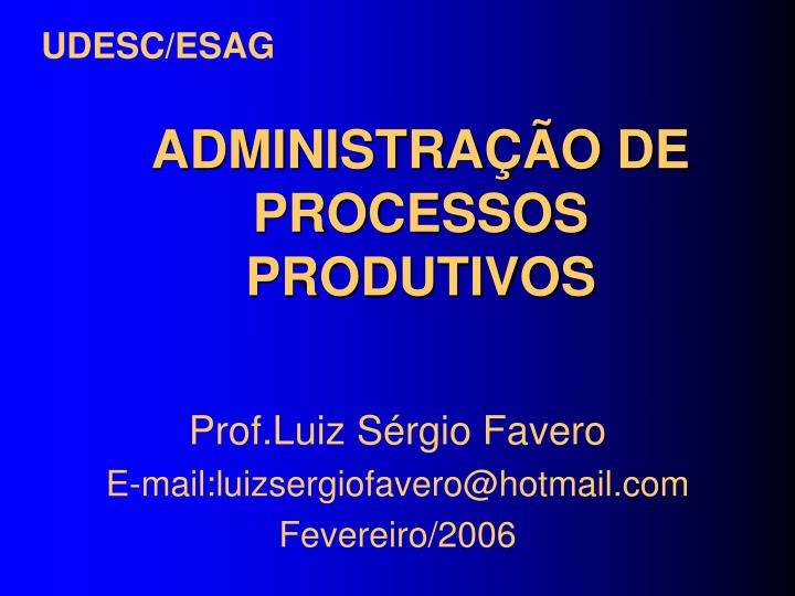 administra o de processos produtivos