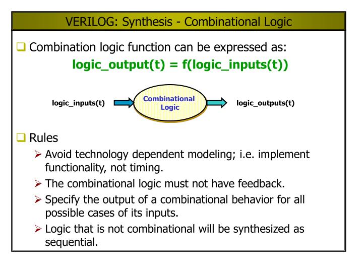 verilog synthesis combinational logic