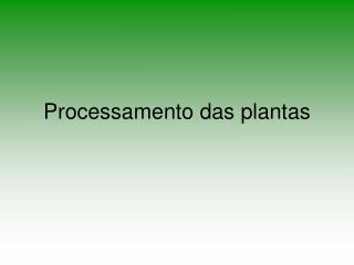 processamento das plantas