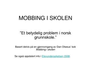 mobbing i skolen