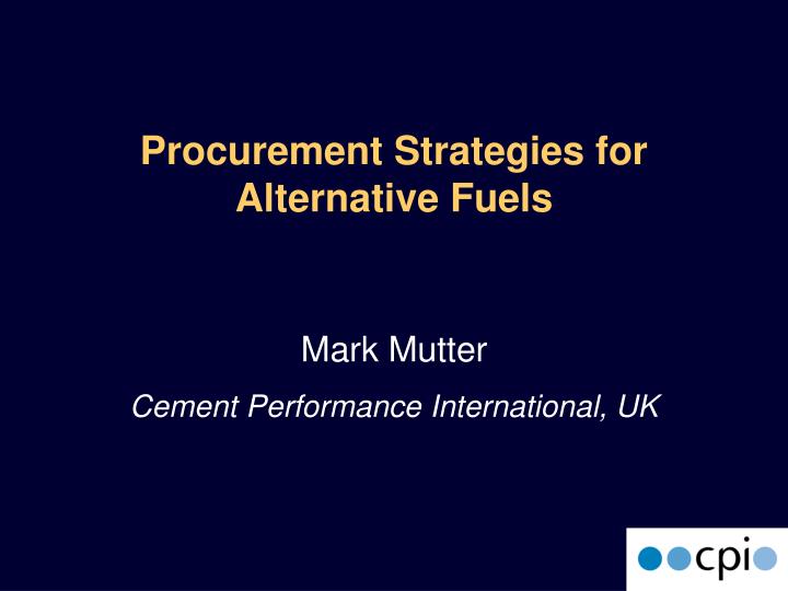 procurement strategies for alternative fuels