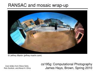 RANSAC and mosaic wrap-up