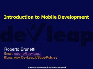 Introduction to Mobile Development