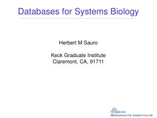 Databases for Systems Biology