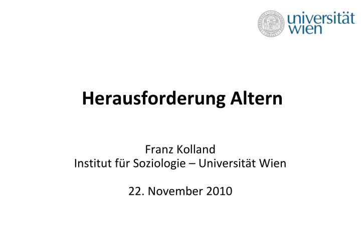 herausforderung altern