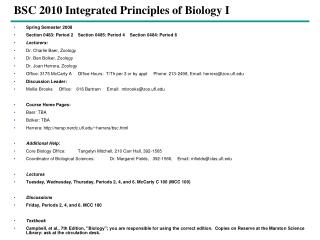 BSC 2010 Integrated Principles of Biology I