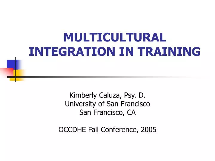 multicultural integration in training