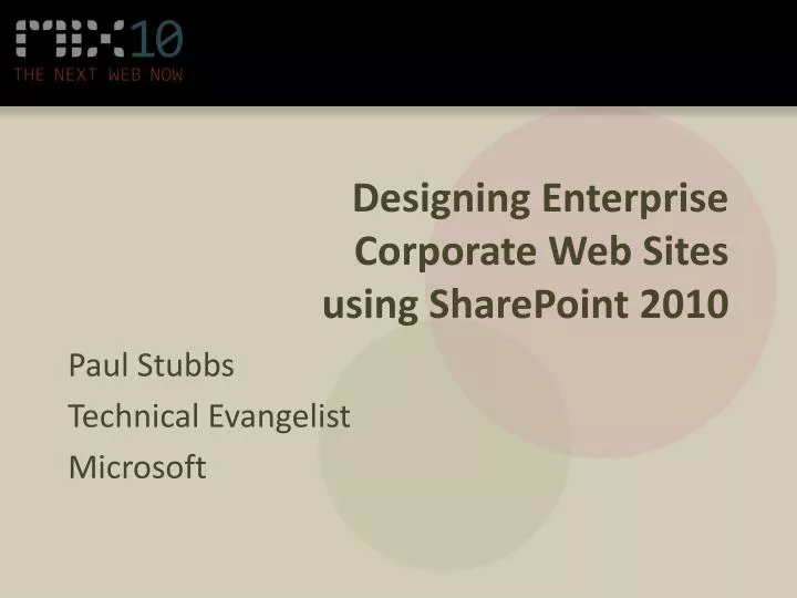 designing enterprise corporate web sites using sharepoint 2010
