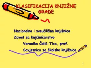 klasifikacija knji ne gra e