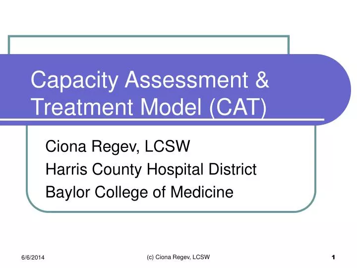 capacity assessment treatment model cat