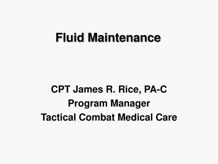fluid maintenance