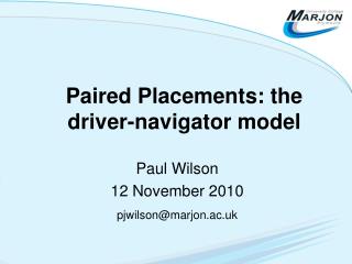Paired Placements: the driver-navigator model