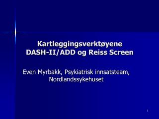 kartleggingsverkt yene dash ii add og reiss screen