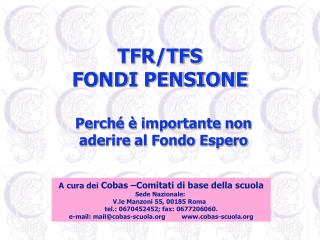 TFR/TFS FONDI PENSIONE