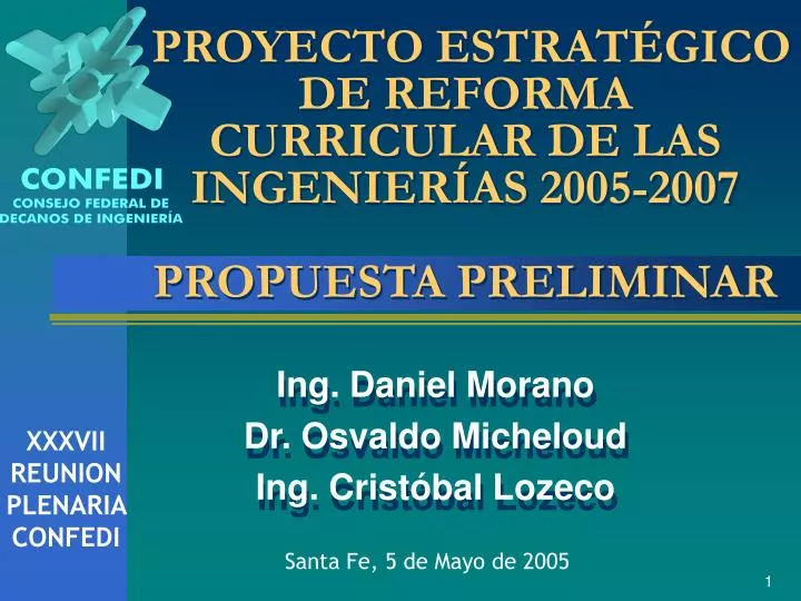 proyecto estrat gico de reforma curricular de las ingenier as 2005 2007 propuesta preliminar