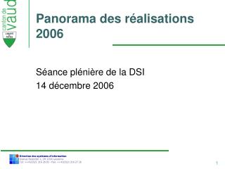 panorama des r alisations 2006