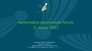 neform lne ekonomick f rum 3 marec 2011