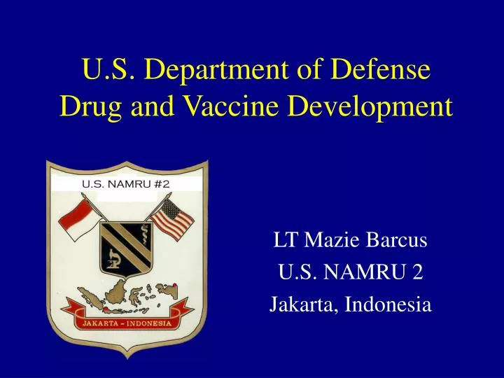 u s department of defense drug and vaccine development