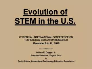 Evolution of STEM in the U.S.