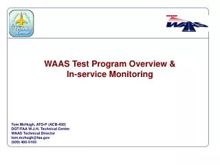 WAAS Test Program Overview &amp; In-service Monitoring